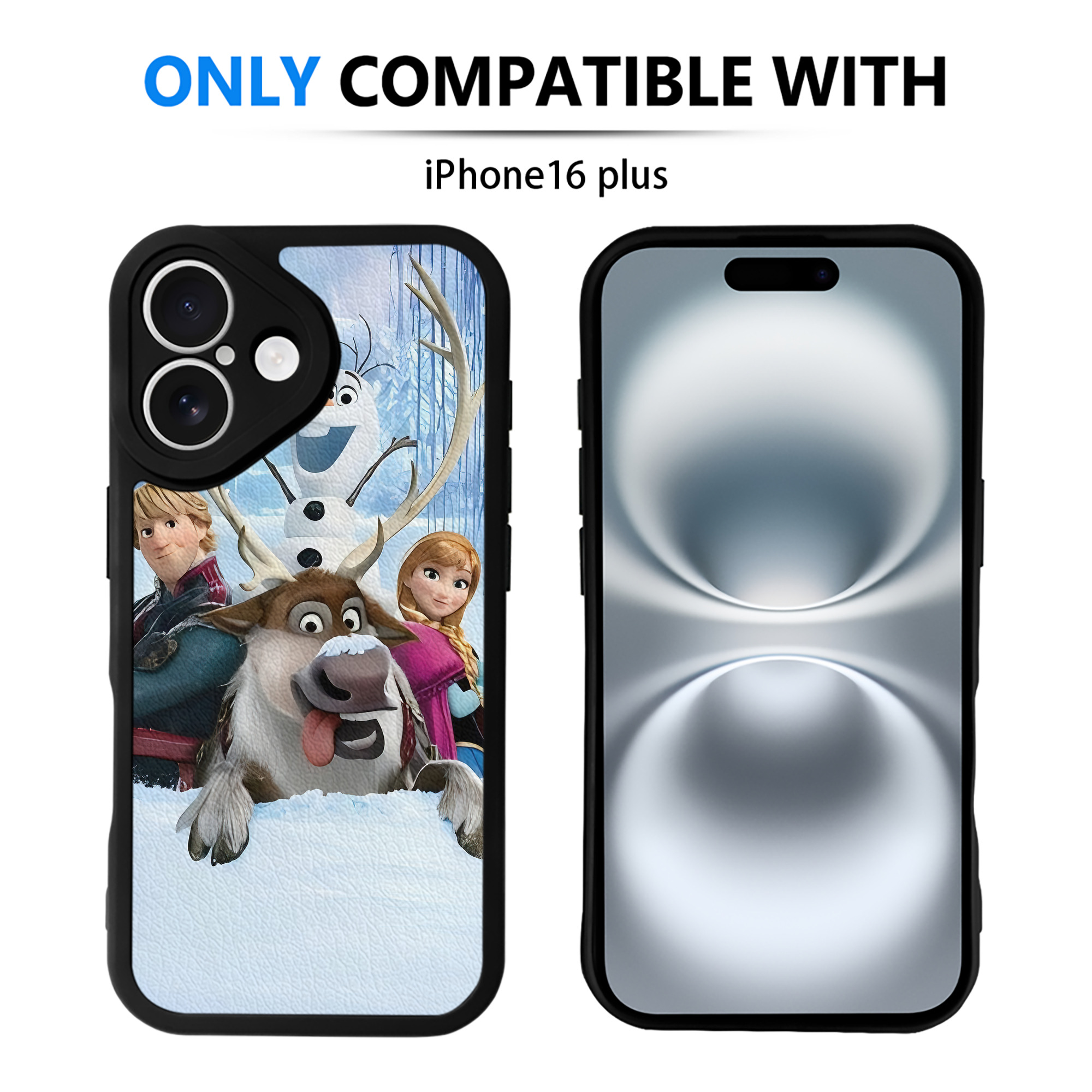 （画像用） アナと雪の女王 アンナ エルサ Frozen Anna Elsa 【iPhone 16シリーズ対応】シリコンスマホケース（レザー調） 材質：シリコン